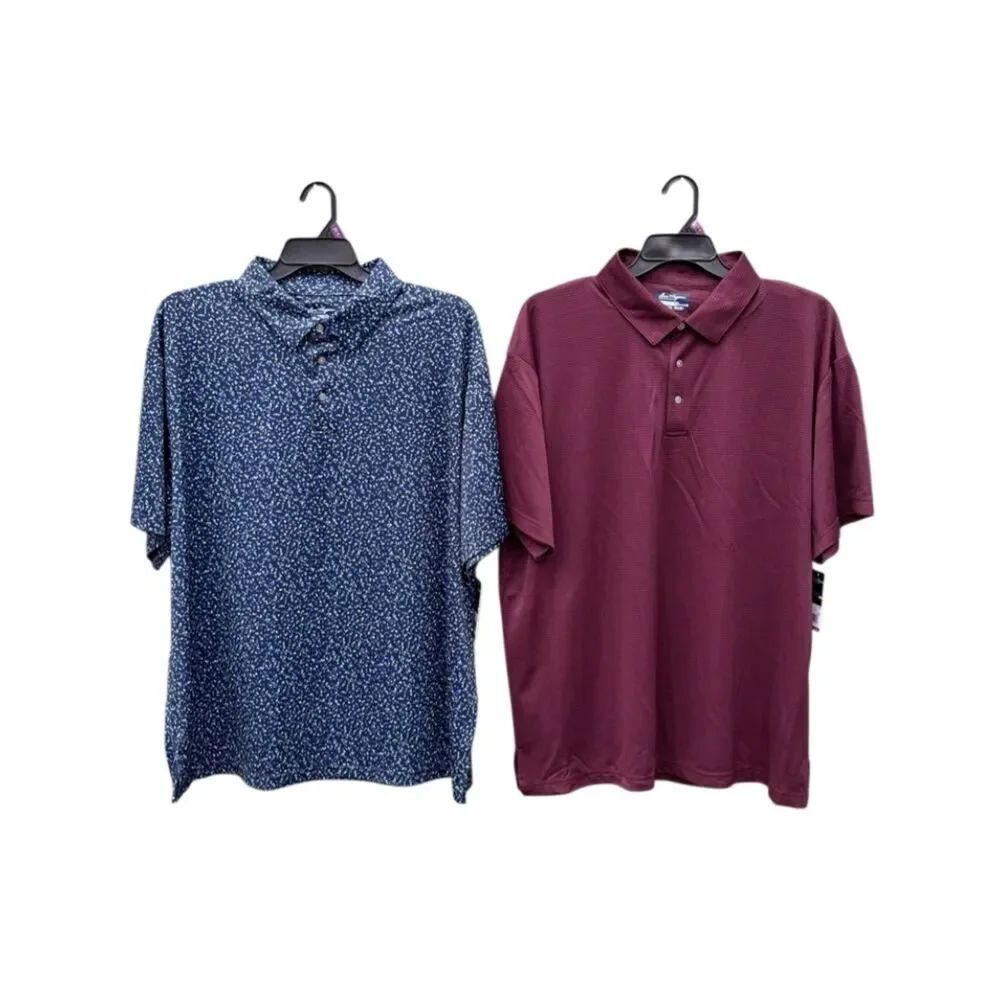 Performance Geometric Confetti Short Sleeve Golf Polo Shirts 2-Pack Size 2XL